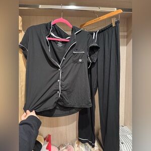 Born Black Button-Up Pajama Set